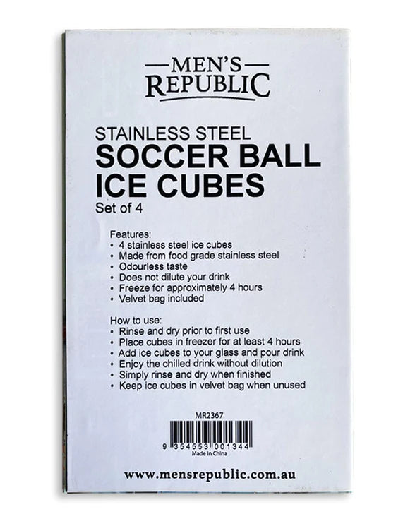 Soccer Ball Ice Cubes - 4 Pieces