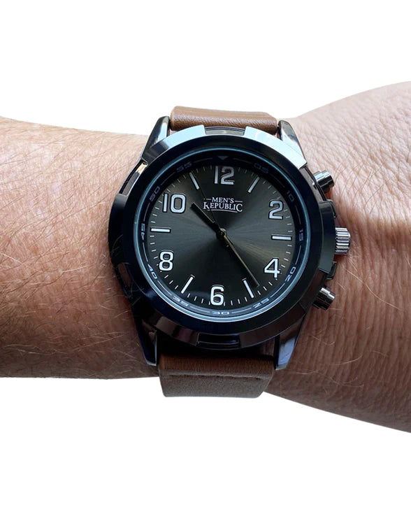 Watch set with 4 Bracelet - Black/Brown