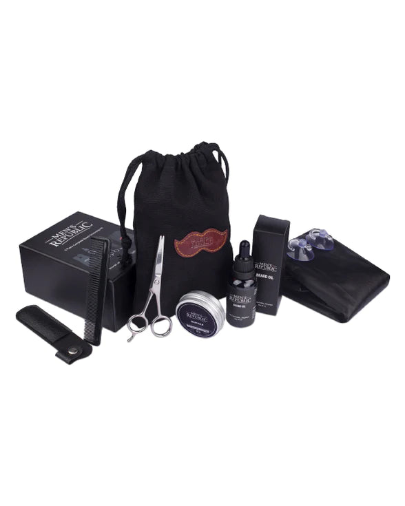 Beard Grooming Kit - 6-Piece with Bag and Apron