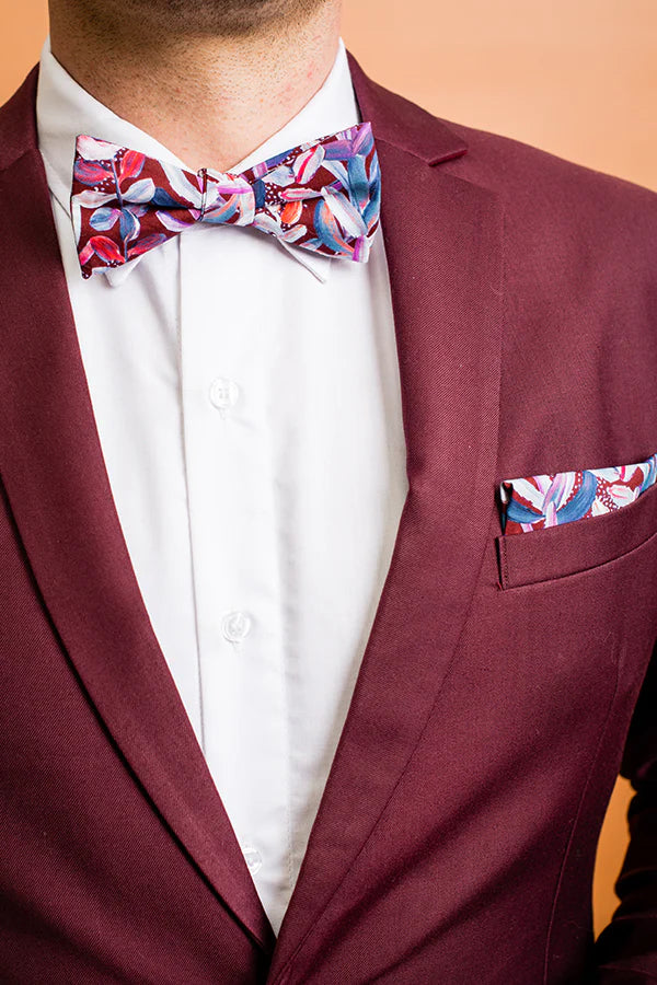 Protea Burgundy Pocket Square from Peggy and Finn