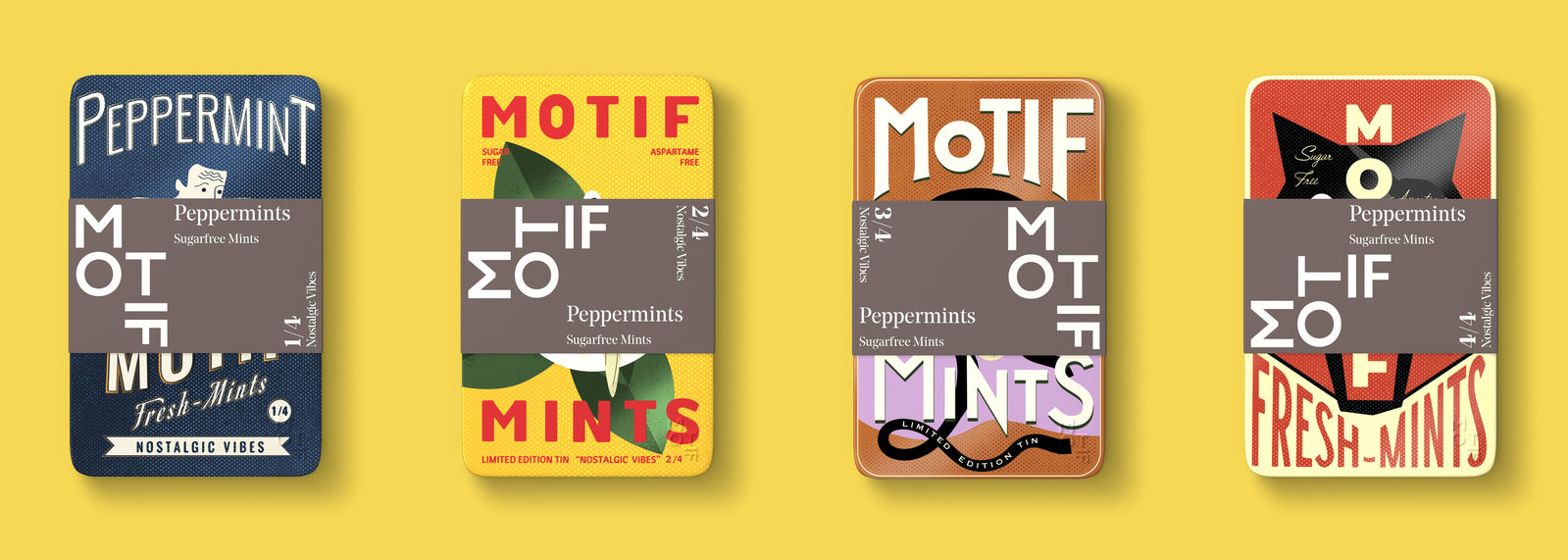 MOTIF NOSTALGIC VIBES COLLECTION 4 tins PREMIUM MINTS