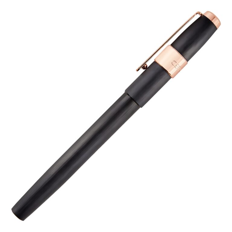 Rollerball Pen Block Brushed Black/Rose Gold