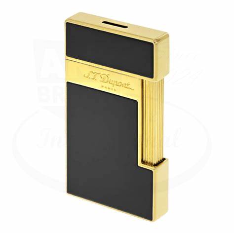 S.T. Dupont Slimmy Lighter Black Lacquer and Gold