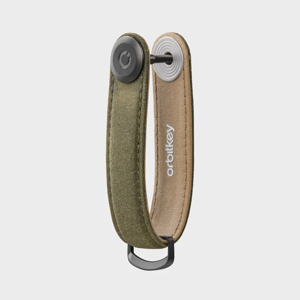 Orbitkey Key Organiser Waxed Canvas Khaki Green