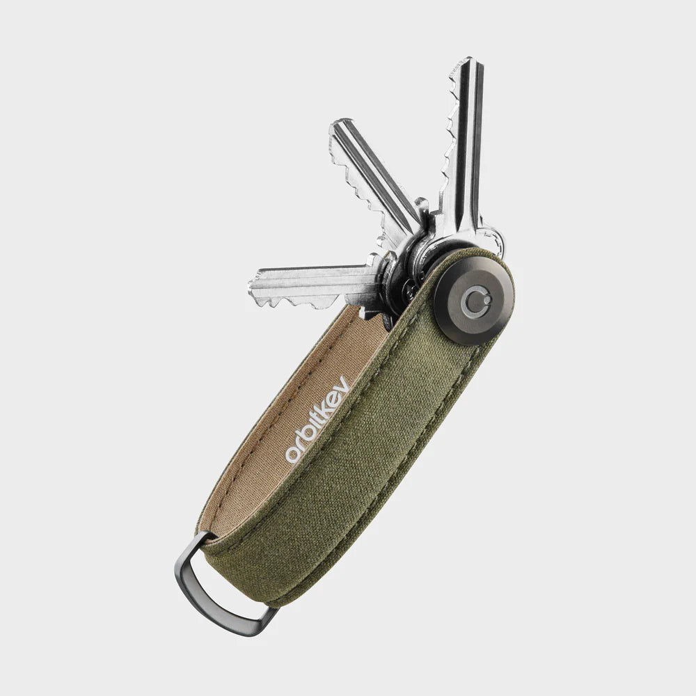 Orbitkey Key Organiser Waxed Canvas Khaki Green