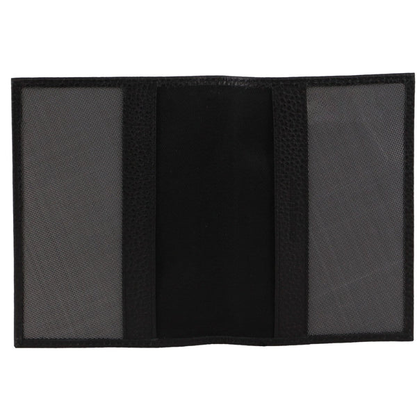 Pierre Cardin LEATHER PASSPORT WALLET COVER Black