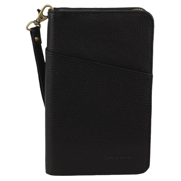 Pierre Cardin ITALIAN LEATHER PASSPORT WALLET Black