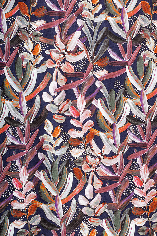 Protea Navy pocket square from Peggy and Finn