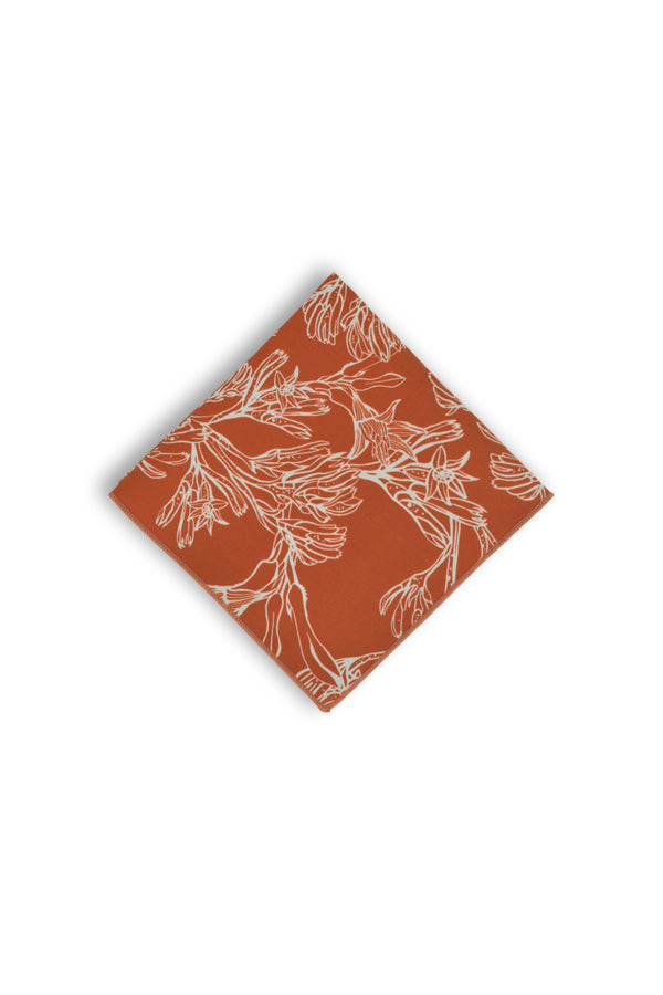 Peggy and Finn Kangaroo Paw Burnt Orange Pocket Square