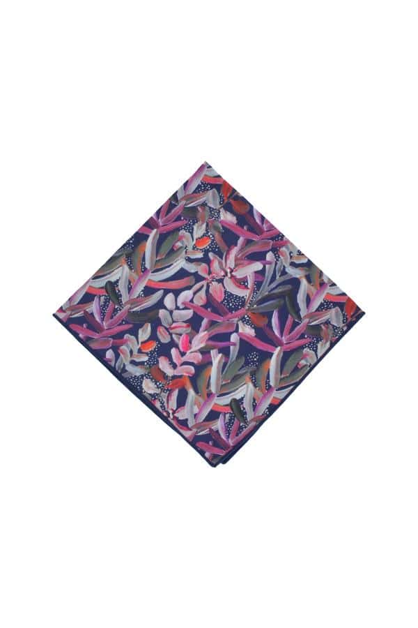 Protea Navy pocket square from Peggy and Finn