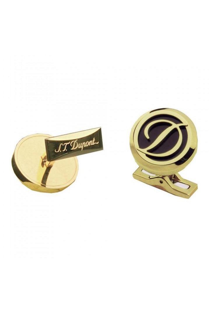 S.T. Dupont Golden Cufflinks STD Black Lacquer