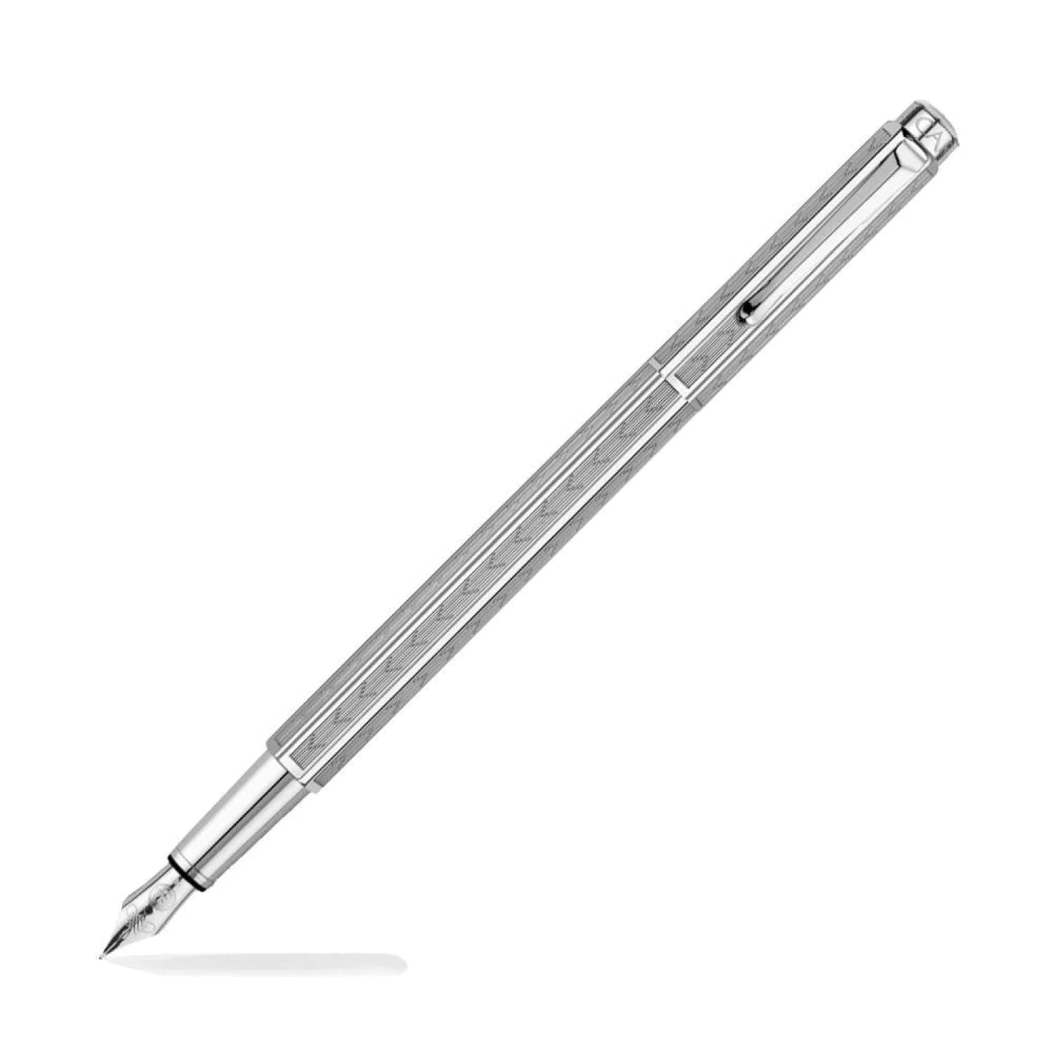 Ecridor Chevron Rhodium Fountain Pen