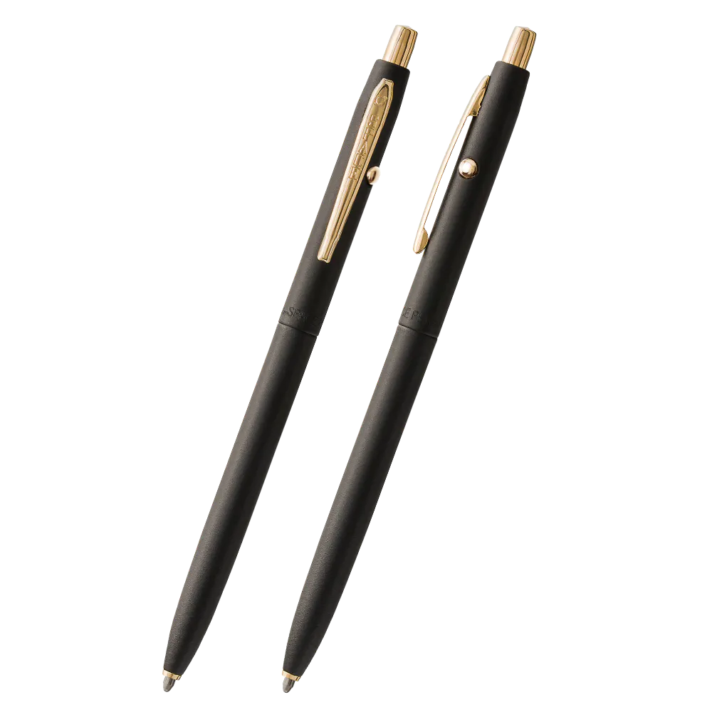 Fisher MATTE BLACK SHUTTLE SPACE PEN, GOLD ACCENTS