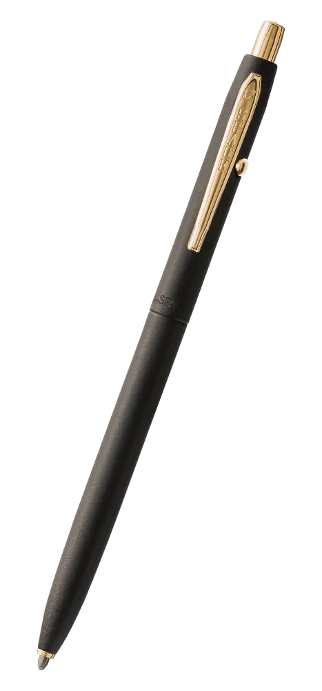 Fisher MATTE BLACK SHUTTLE SPACE PEN, GOLD ACCENTS