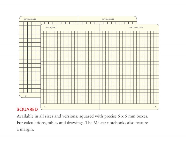 Notebook Master Slim (A4+) Hardcover, 121 Numbered Pages, Squared, Black