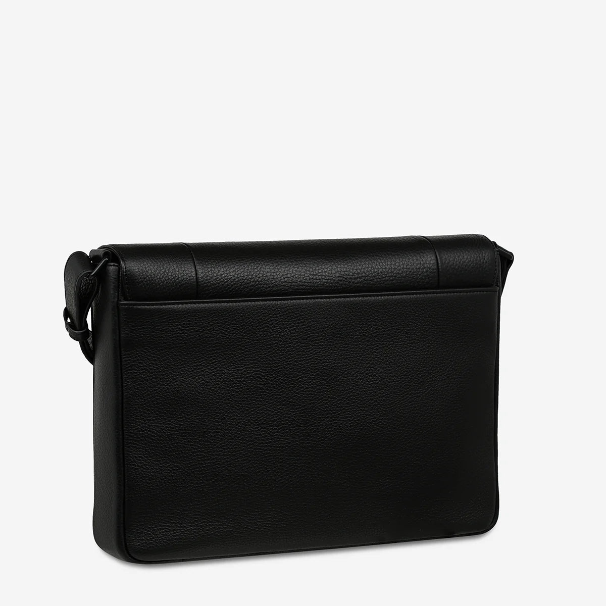 Status Anxiety Modern Essential Black Leather Laptop Bag