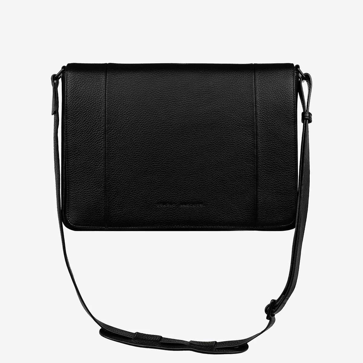 Status Anxiety Modern Essential Black Leather Laptop Bag