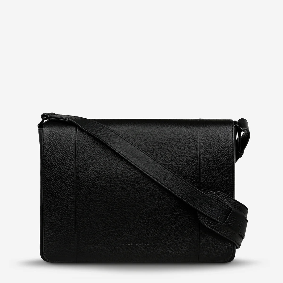 Status Anxiety Modern Essential Black Leather Laptop Bag