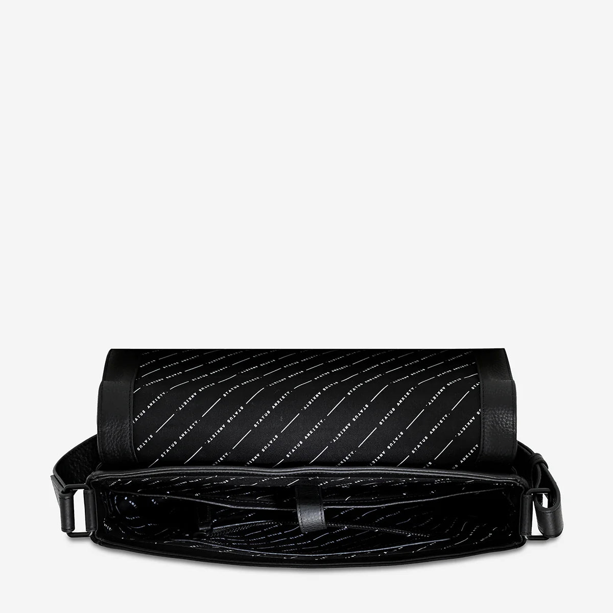 Status Anxiety Modern Essential Black Leather Laptop Bag