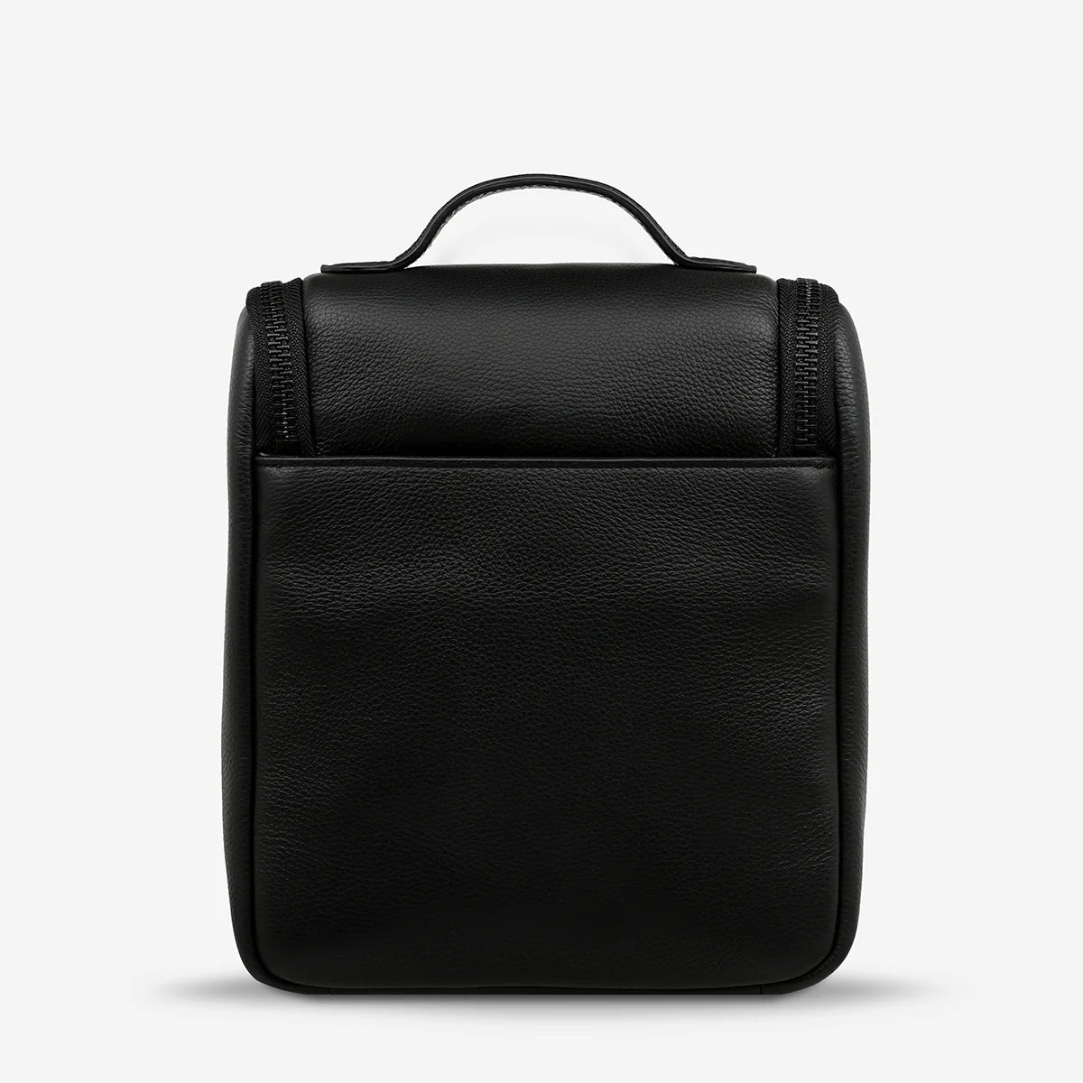 Status Anxiety Drifting Apart Black Leather Toiletries Bag