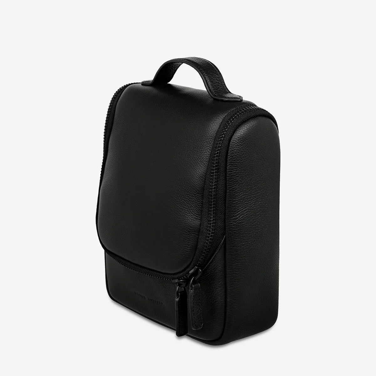 Status Anxiety Drifting Apart Black Leather Toiletries Bag