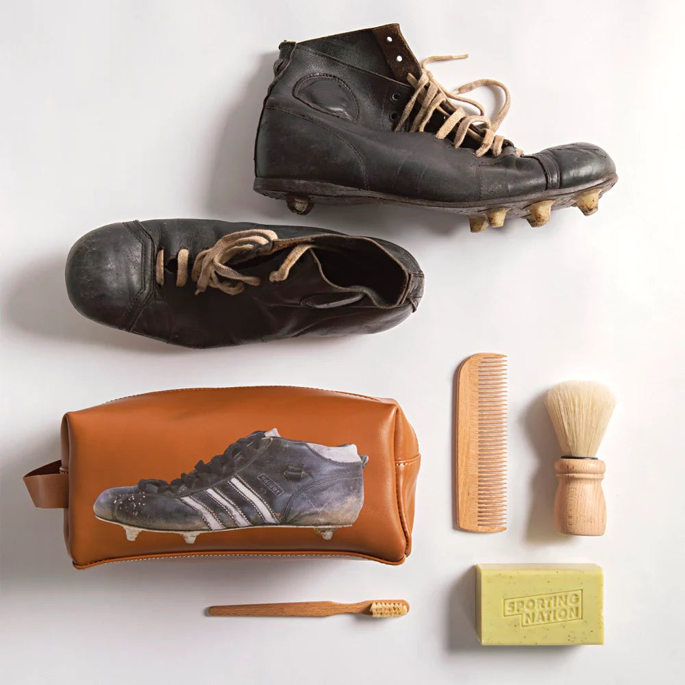 Sporting Nation Vintage Football Boot Leather Toiletry Bag