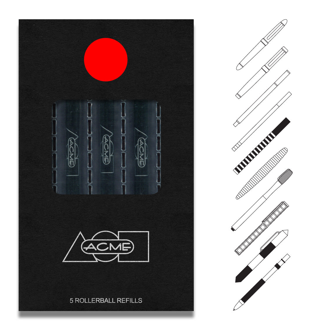 888 ROLLER BALL RED REFILLS ACME Studio Each