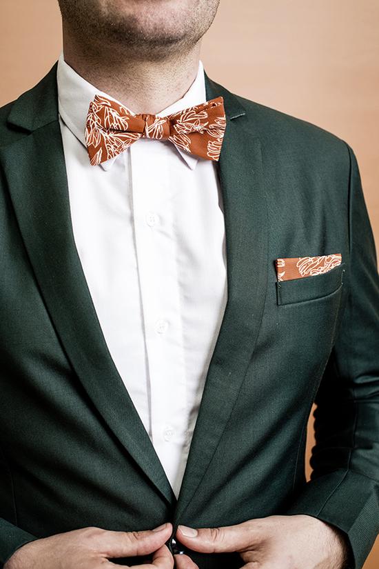 Peggy and Finn Kangaroo Paw Burnt Orange Bow Tie