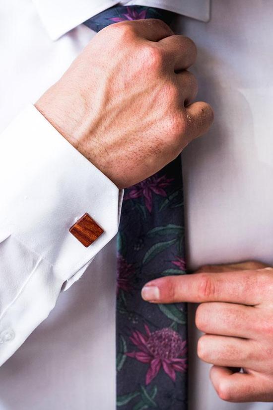 Peggy and Finn Wooden Cufflinks - Jarrah