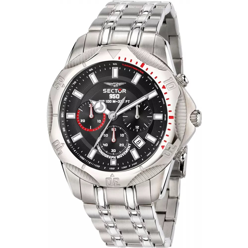 Black 950 Dial Steel Chronograph
