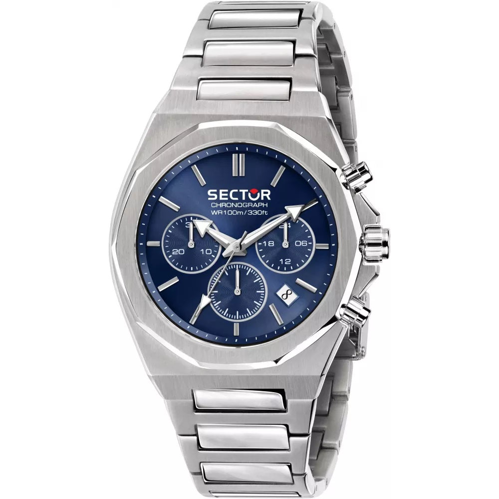 Blue Dial Silver 960 Bracelet Chronograph