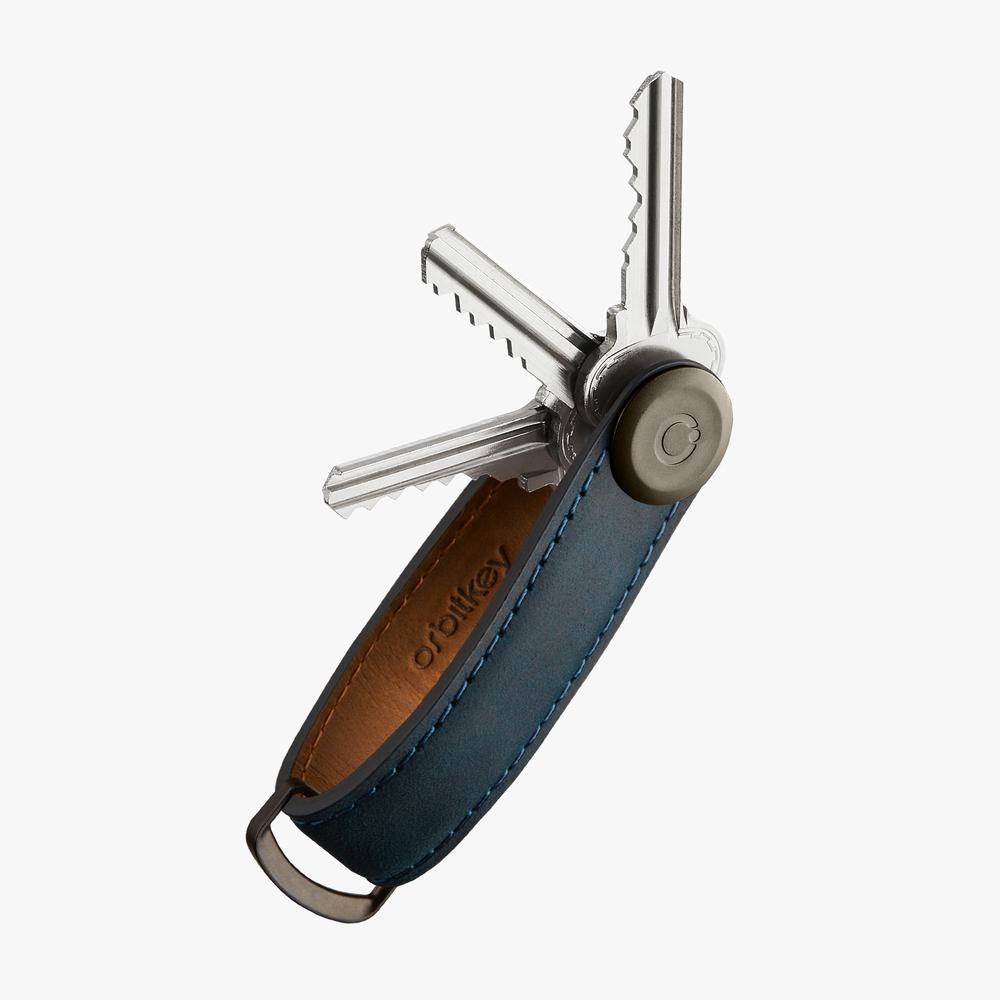 Key Organiser  Crazy-Horse - Marine Blue with Blue Stitching