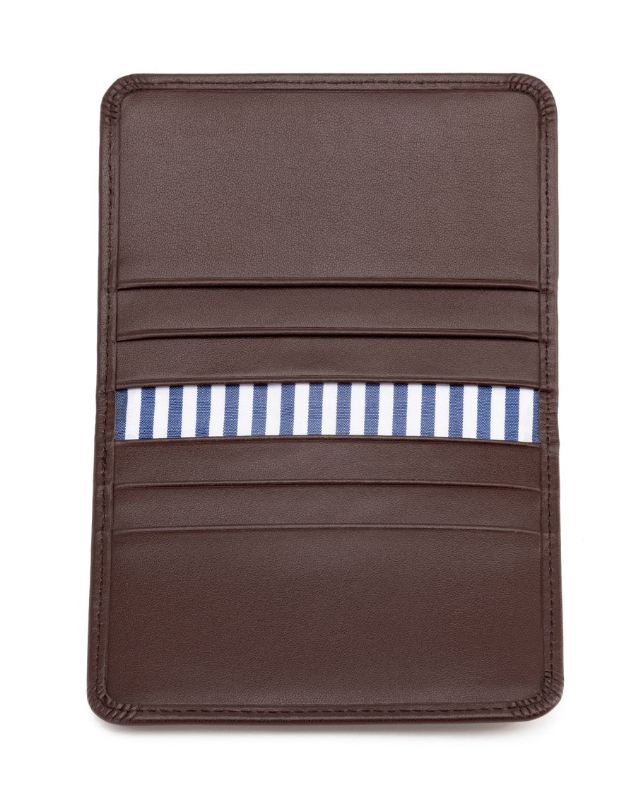 Leather Bifold Card Holder Chocolate