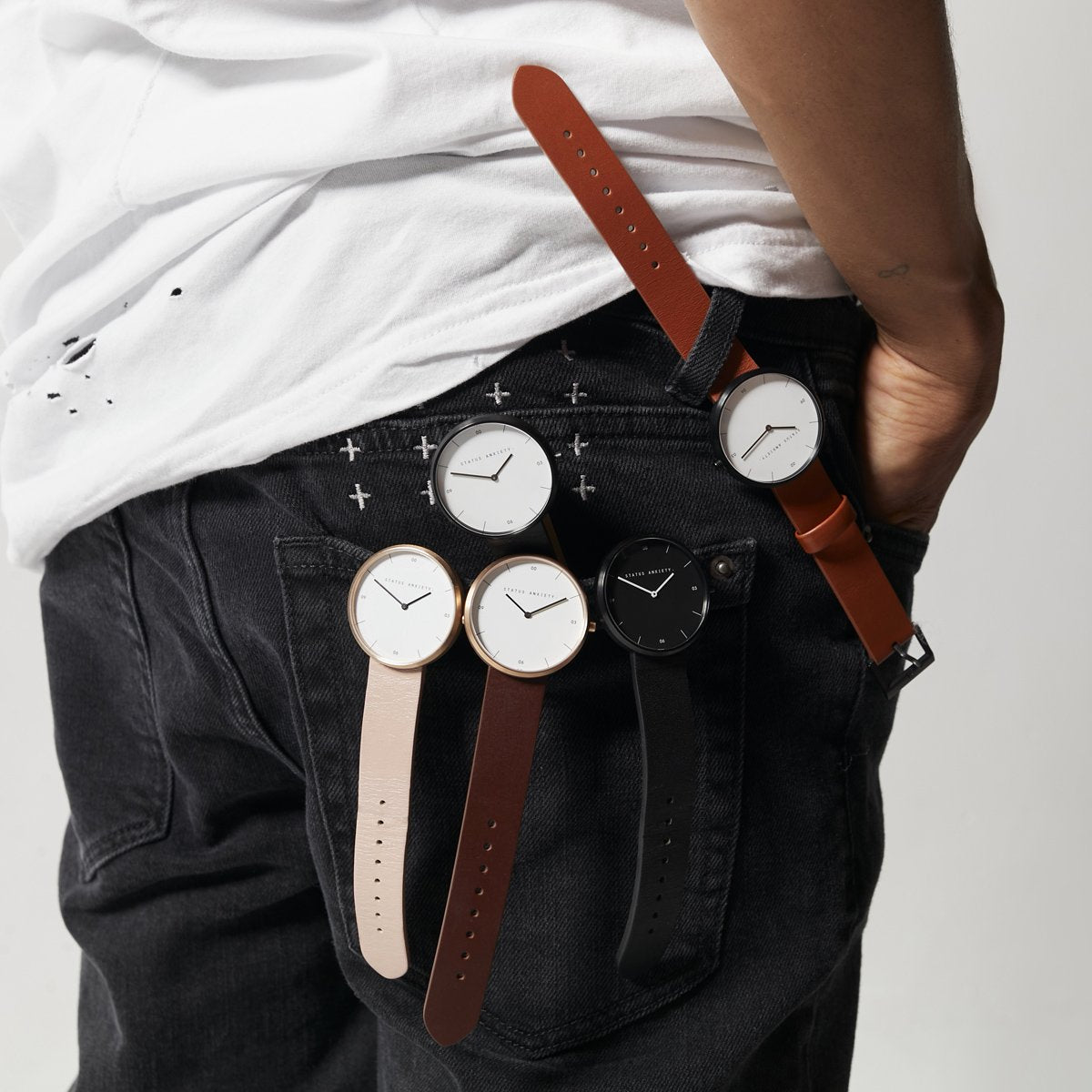 Status Anxiety Black White And Tan Watch