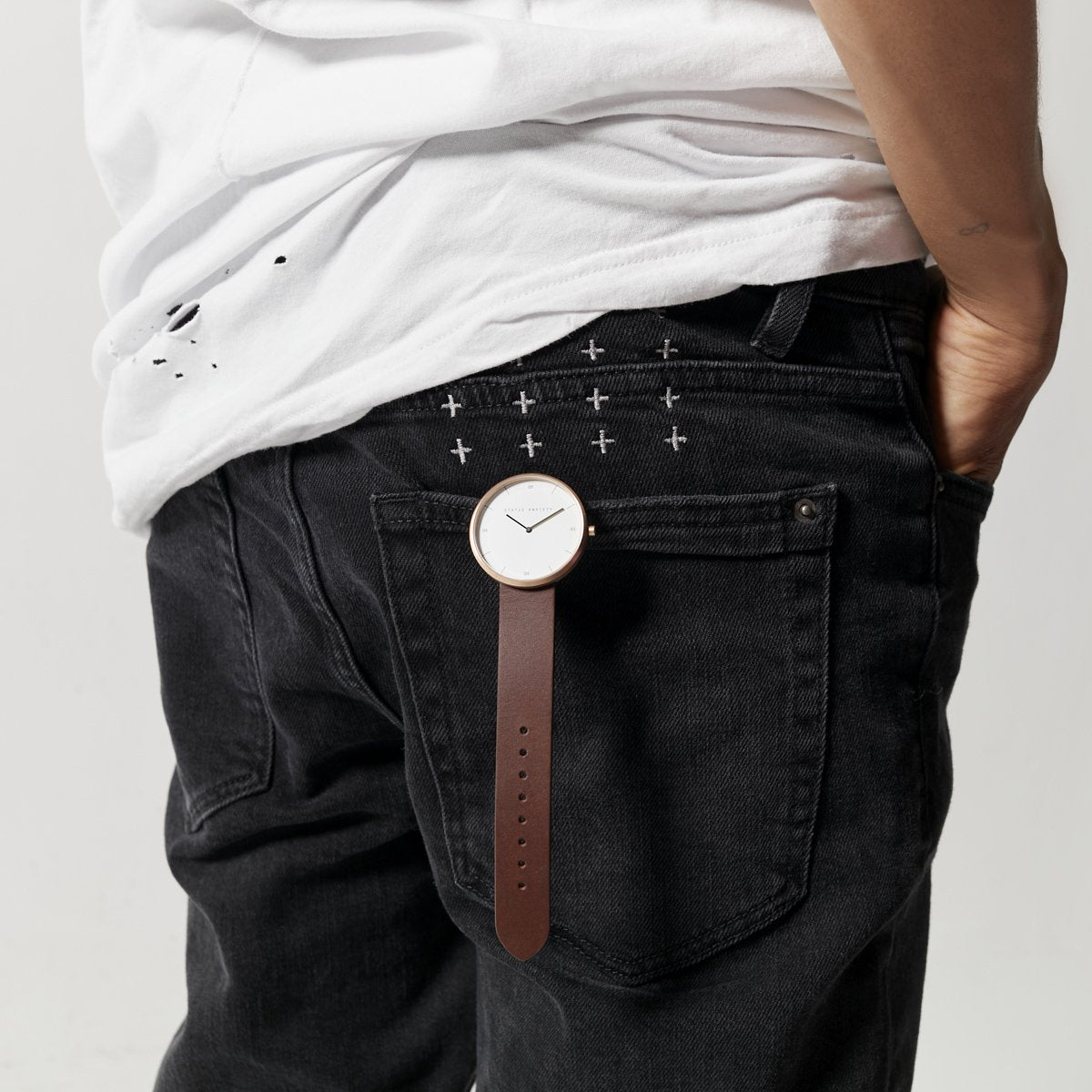 Status Anxiety White And Brown Watch